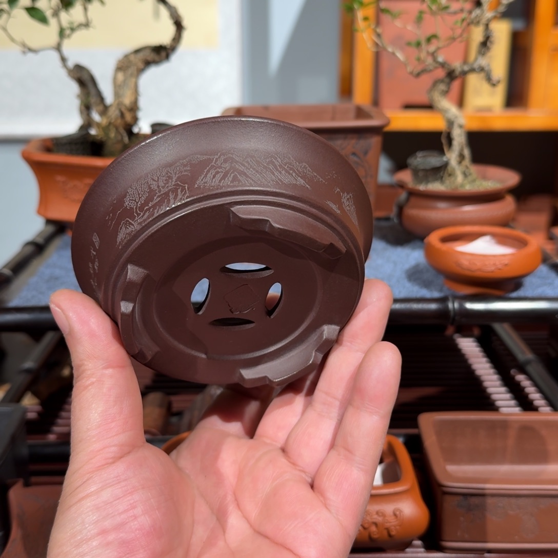 紫砂花盆原矿紫泥