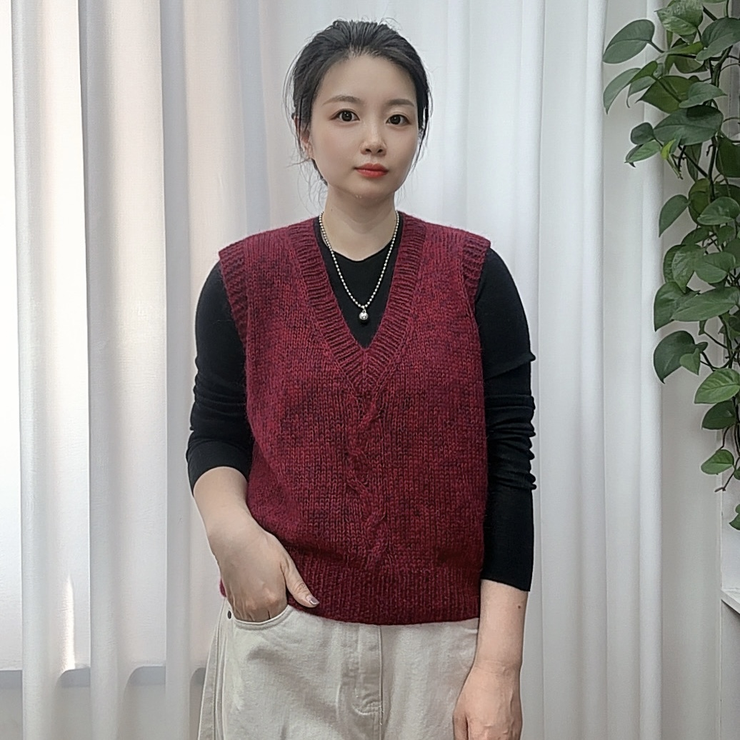 织【V领马甲】绵羊毛马海毛混搭一两 50克价格，鑫霞美阁手工编毛衣