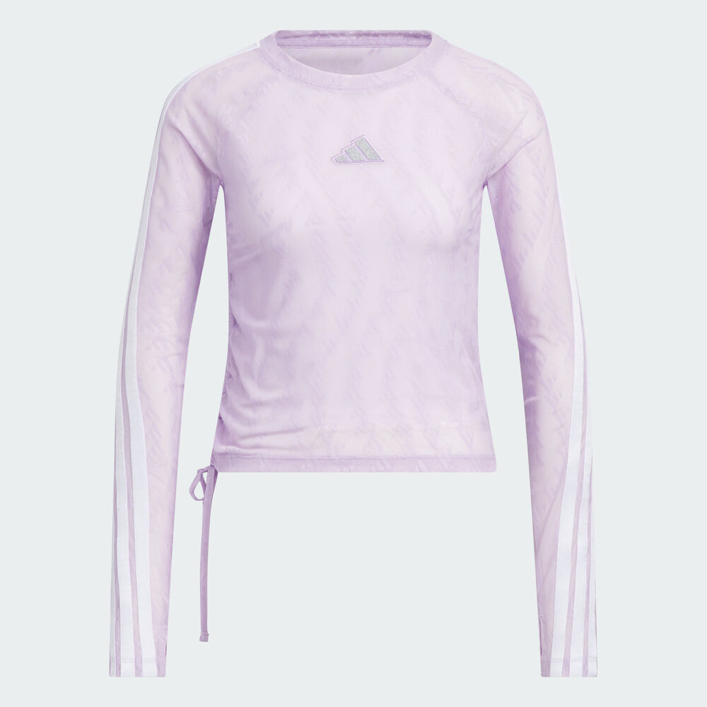 adidas阿迪达斯女子S MESH LS TEE梭织无领长袖T恤KB7608