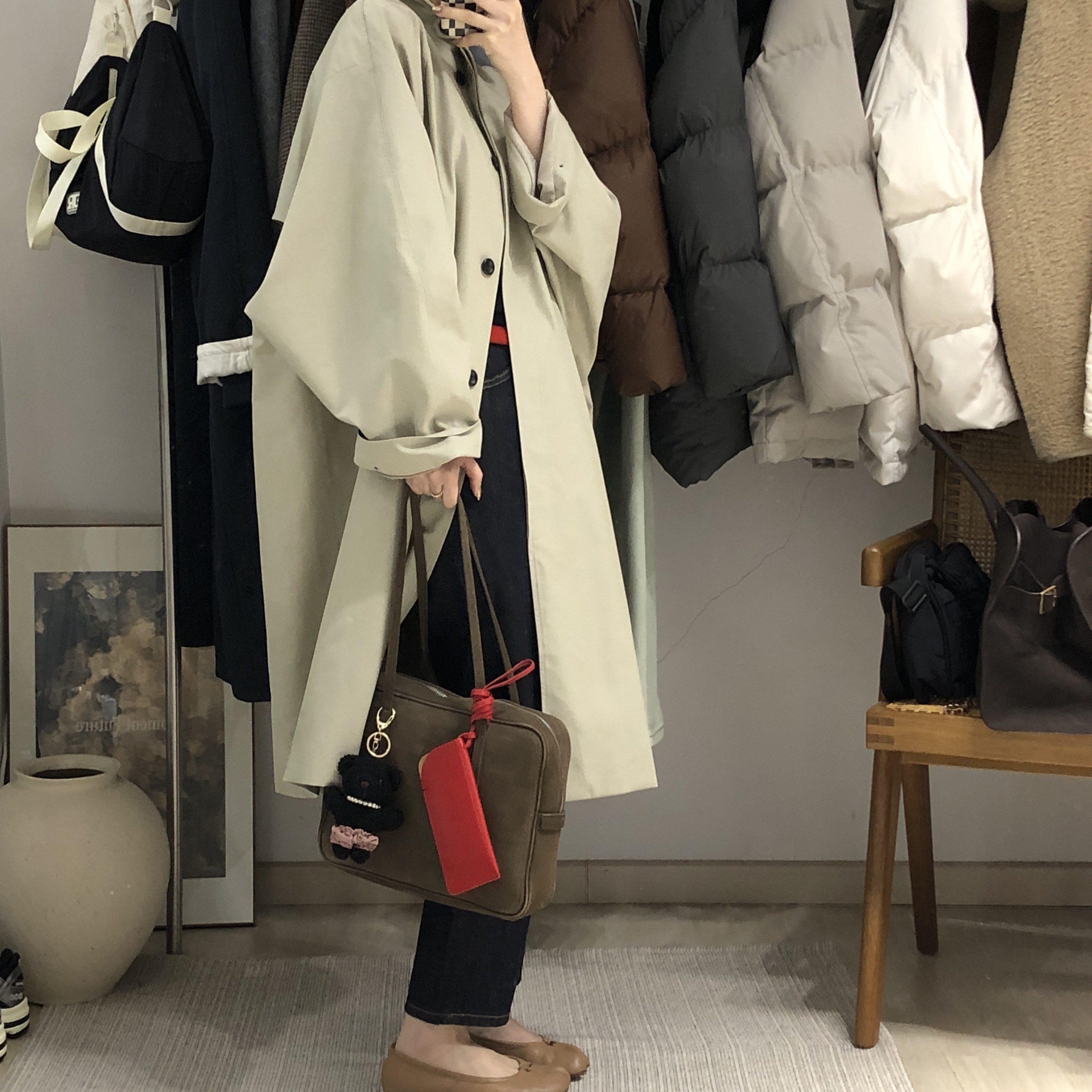 墨尔本-“气场全开”早春气质宽松慵懒长款风衣外套女