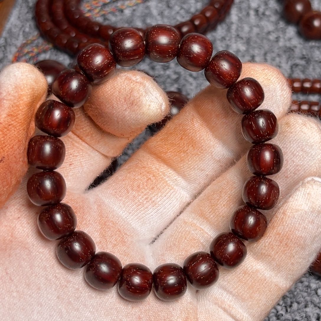 小叶紫檀手串/手链9*10 老型珠 树头老料金星高油密