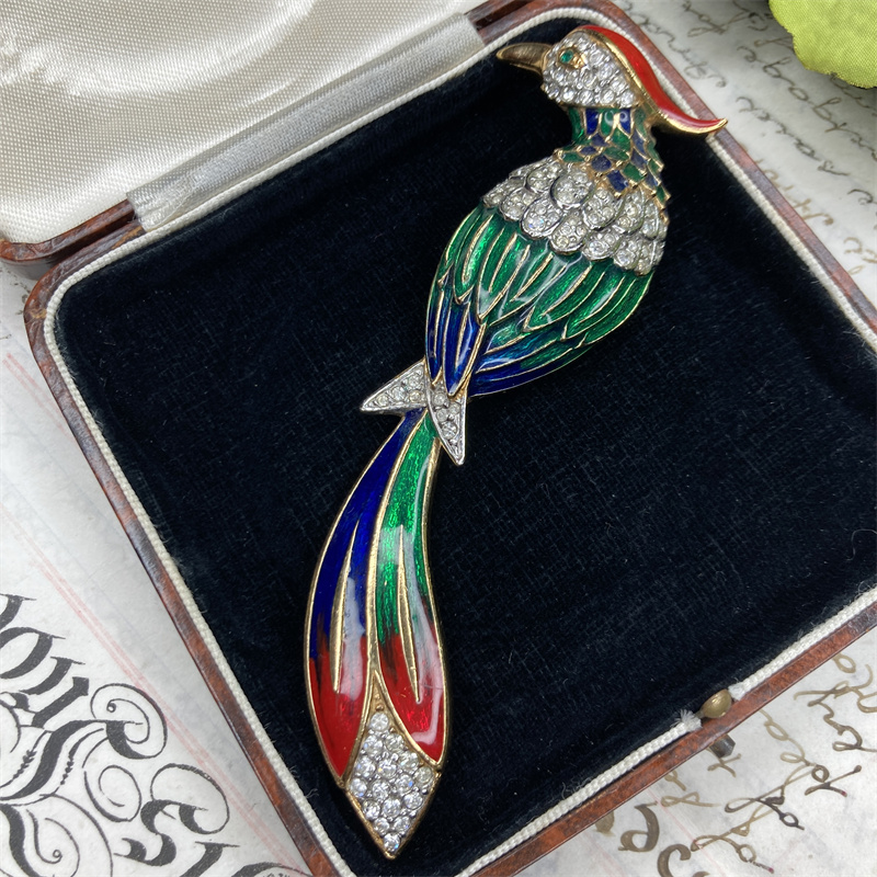 合金项链 A&S彩色珐琅飞鸟胸针2-15【2071119-026】