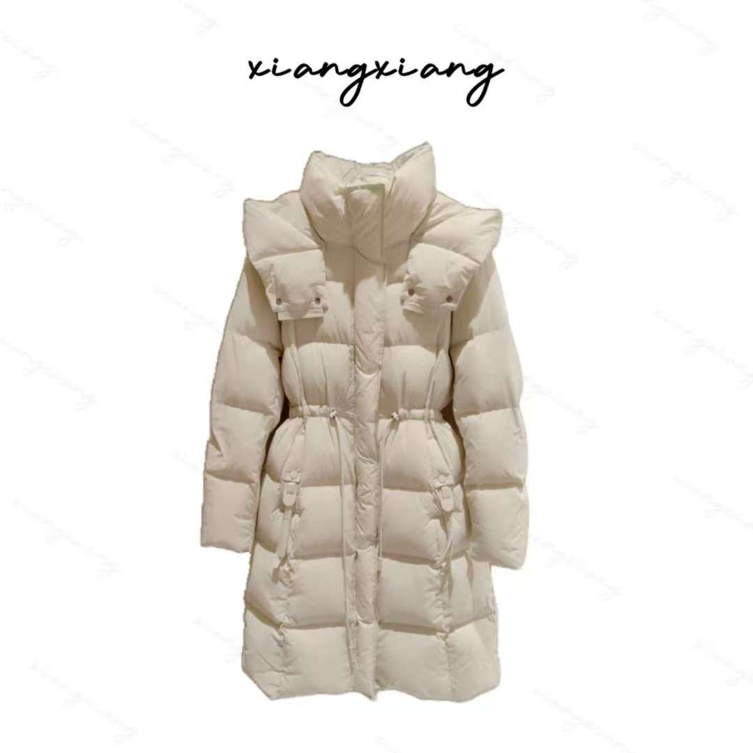 【倩姐】泡芙云朵零压羽绒服中长款连帽新国标90白鸭绒16F688