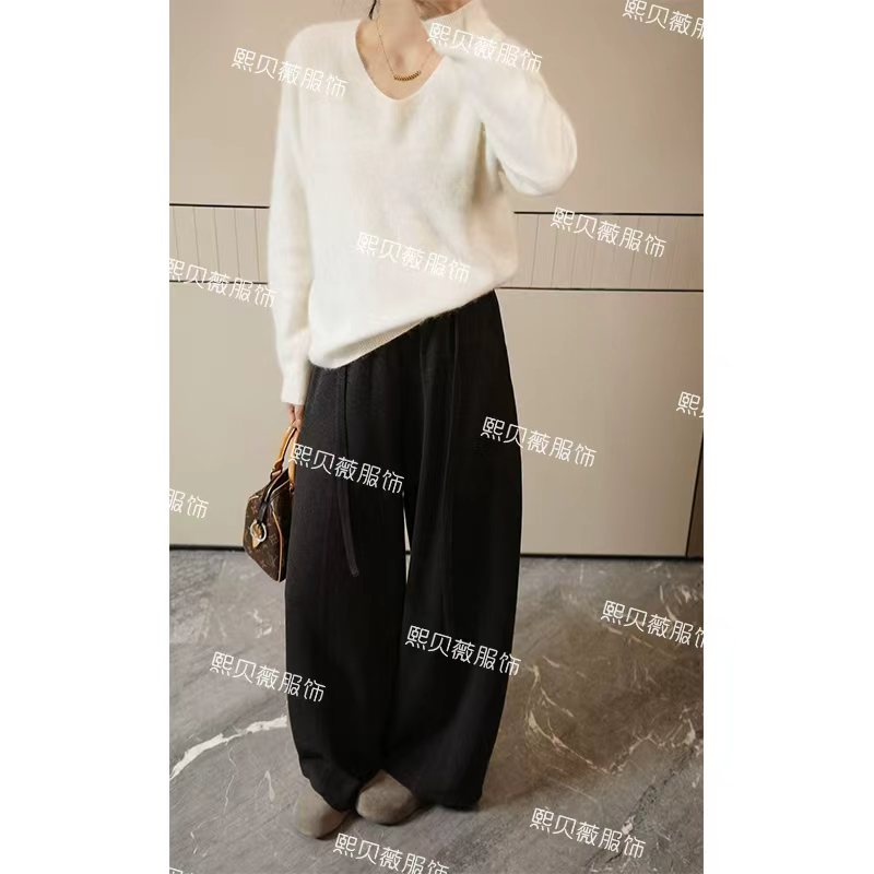 【浮浮款-只出不进】加厚弯刀阔腿裤 G5297