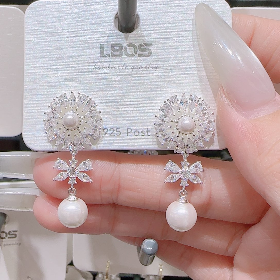 锆石铜合金925银耳环