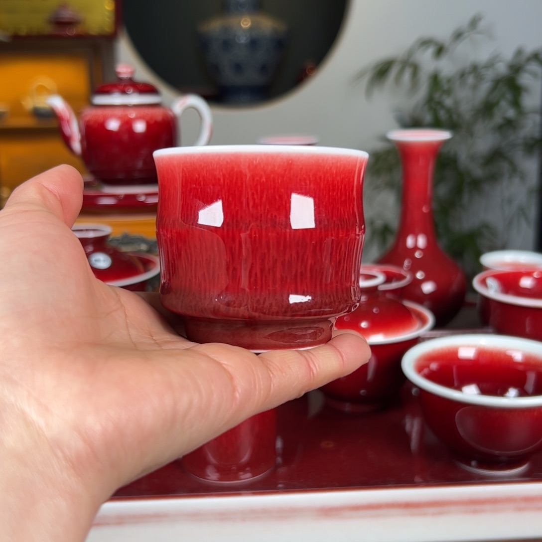 杯子景德镇原矿郎红杯