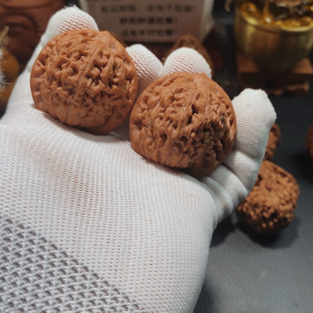 文玩核桃把件白**雾B406莲花40