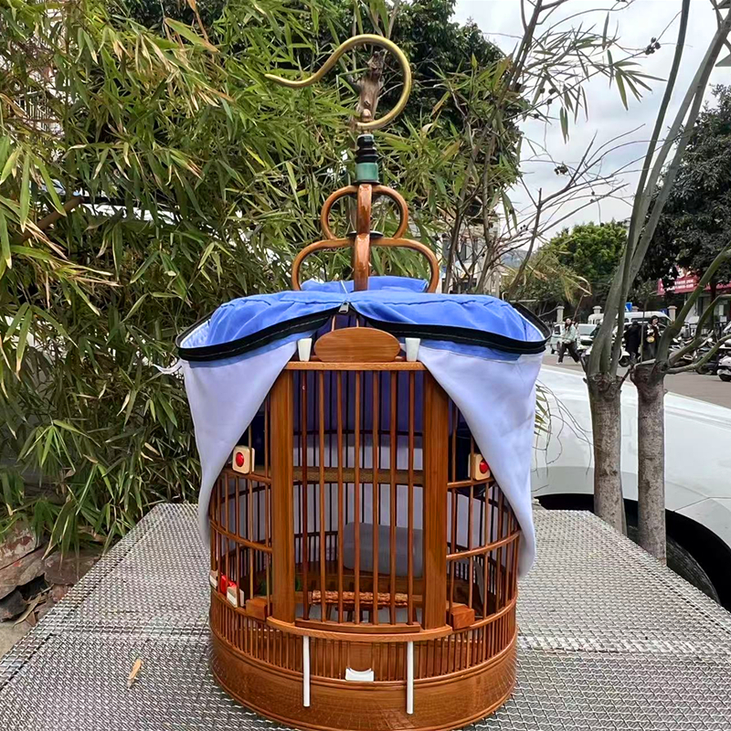 竹制川笼画眉八哥鹩哥鸟笼手工老楠竹双高档工艺全套四川画眉鸟笼