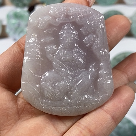 翡翠颈饰未镶嵌文殊菩萨福利