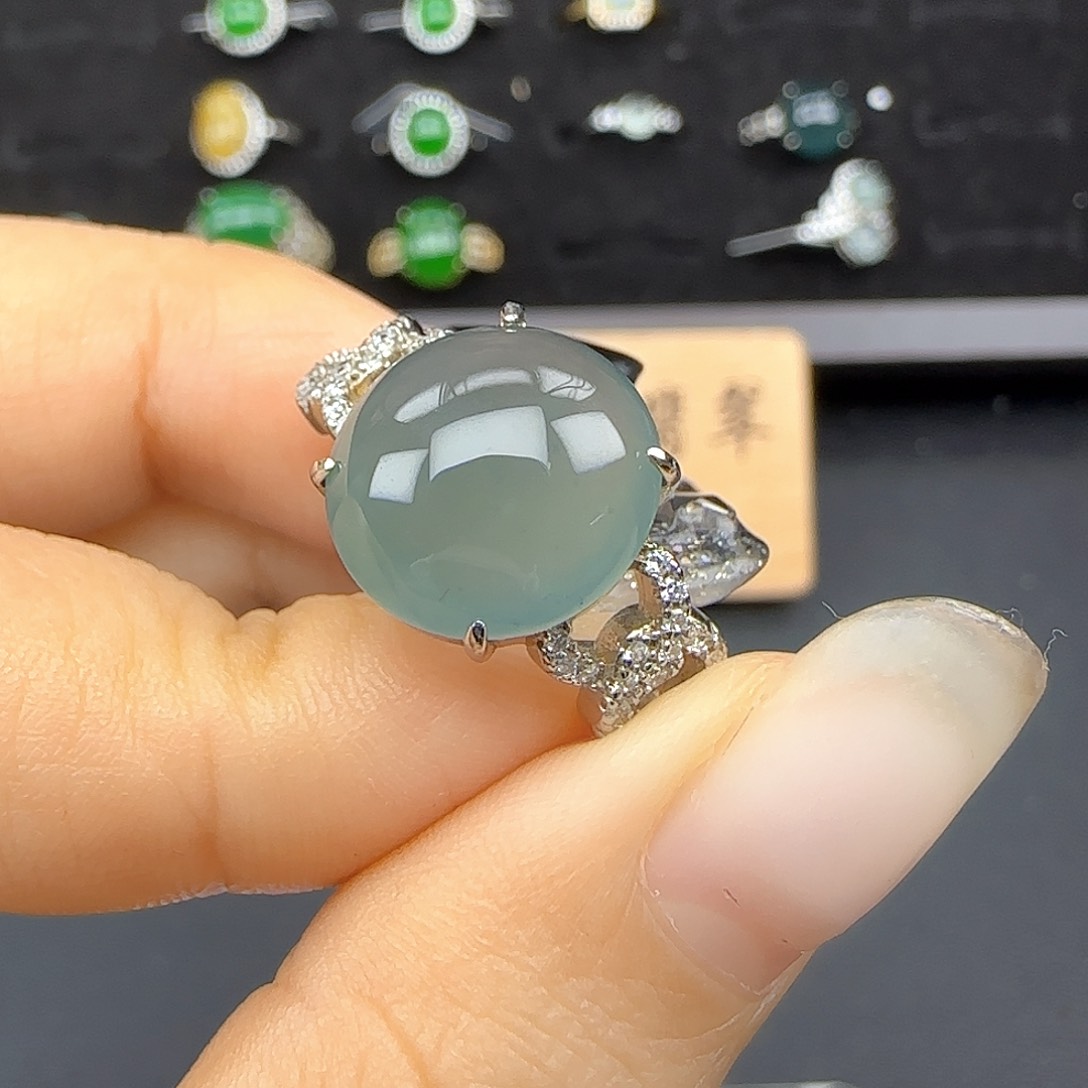 银S925镶嵌戒指翡翠