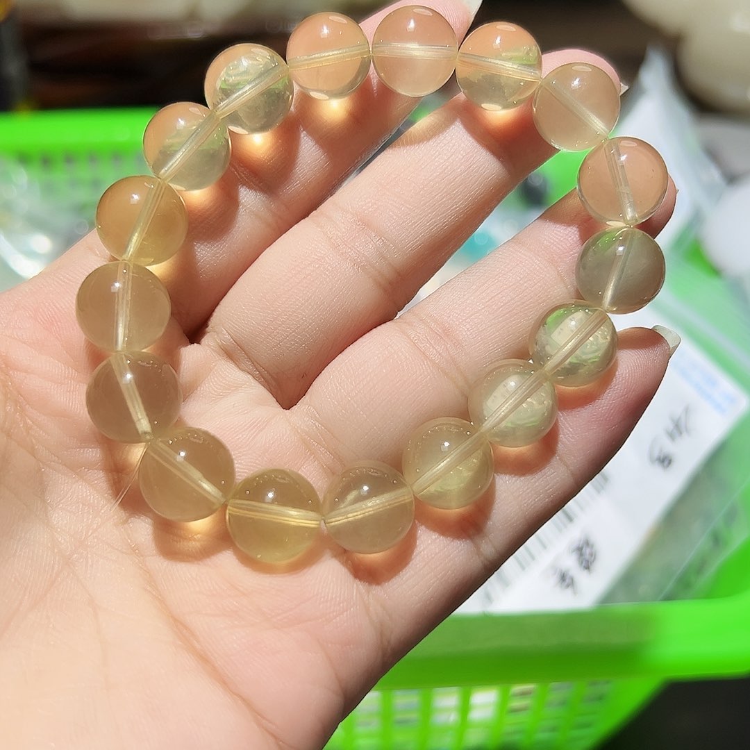 未镶嵌手链水晶全净体黄水晶11毫米23号