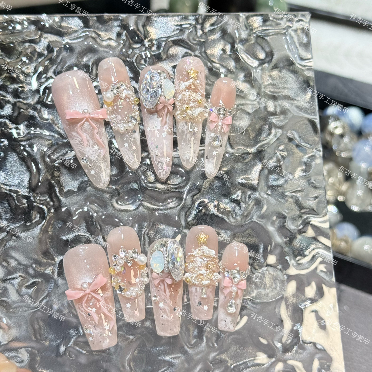 漫雪相至-有杏手工穿戴甲