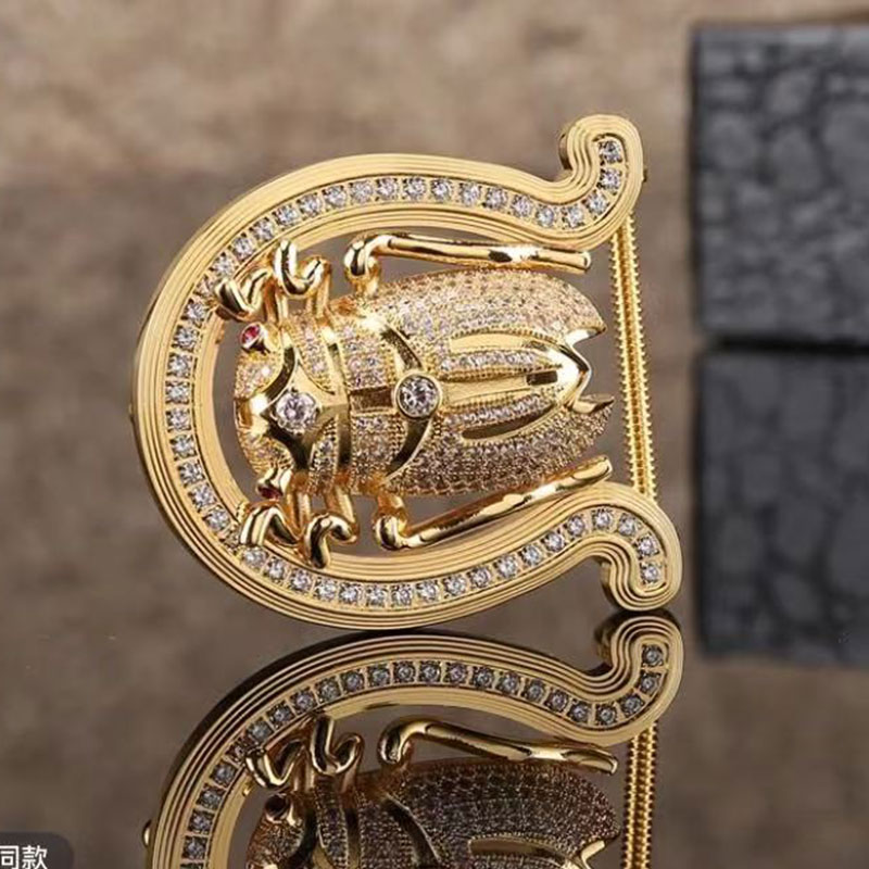 十二生肖金蝉扣头3.8宽男士不锈钢皮带扣头内穿潮流时尚腰带扣头