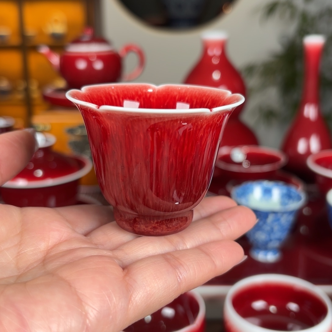 杯闻轩坊原矿郎红花口杯