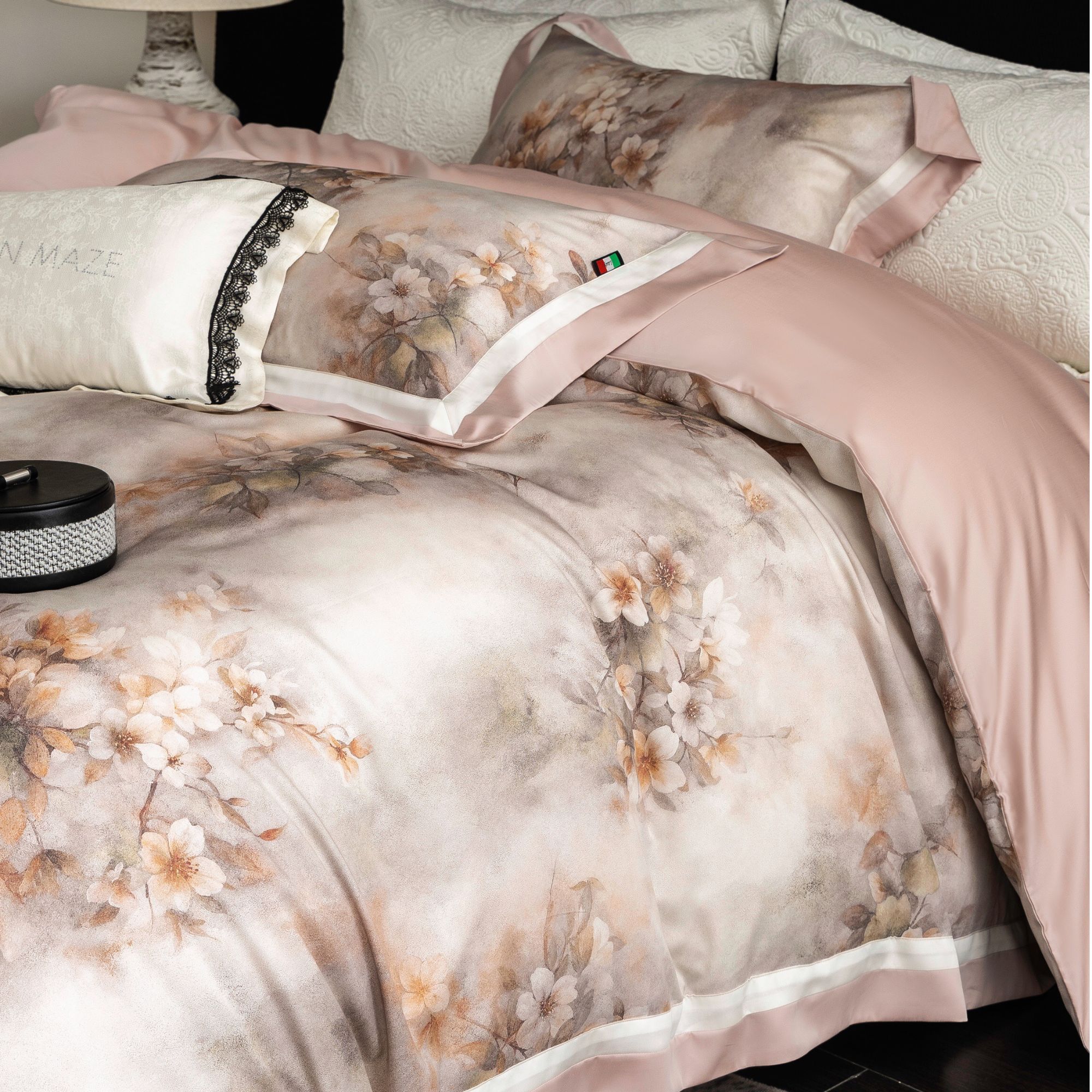 【新品首发】椿山集 超细旦天丝棉四件套印花高级轻奢床单床上用品