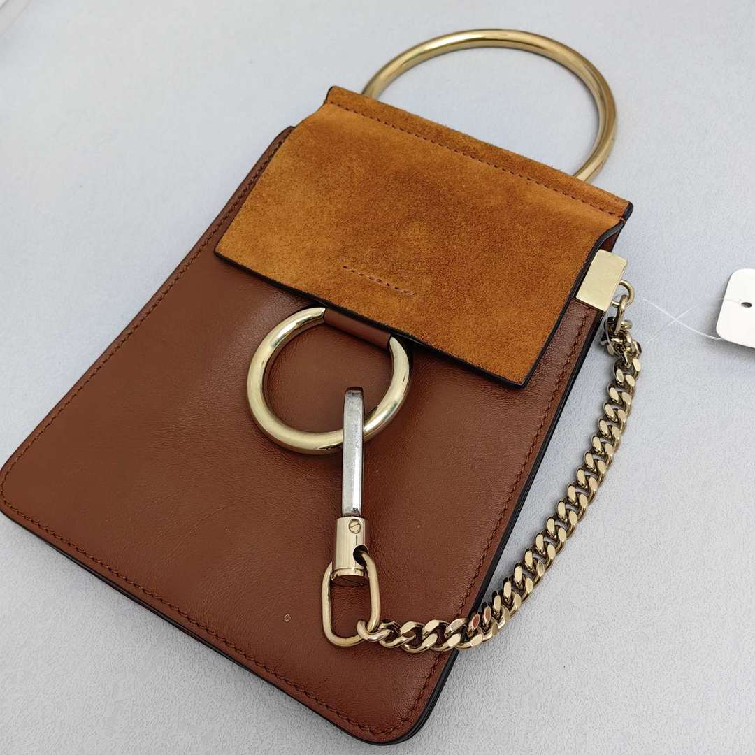 95新  Chloe/蔻依 少肩带/克洛伊焦糖色圆环包手提女包13852521