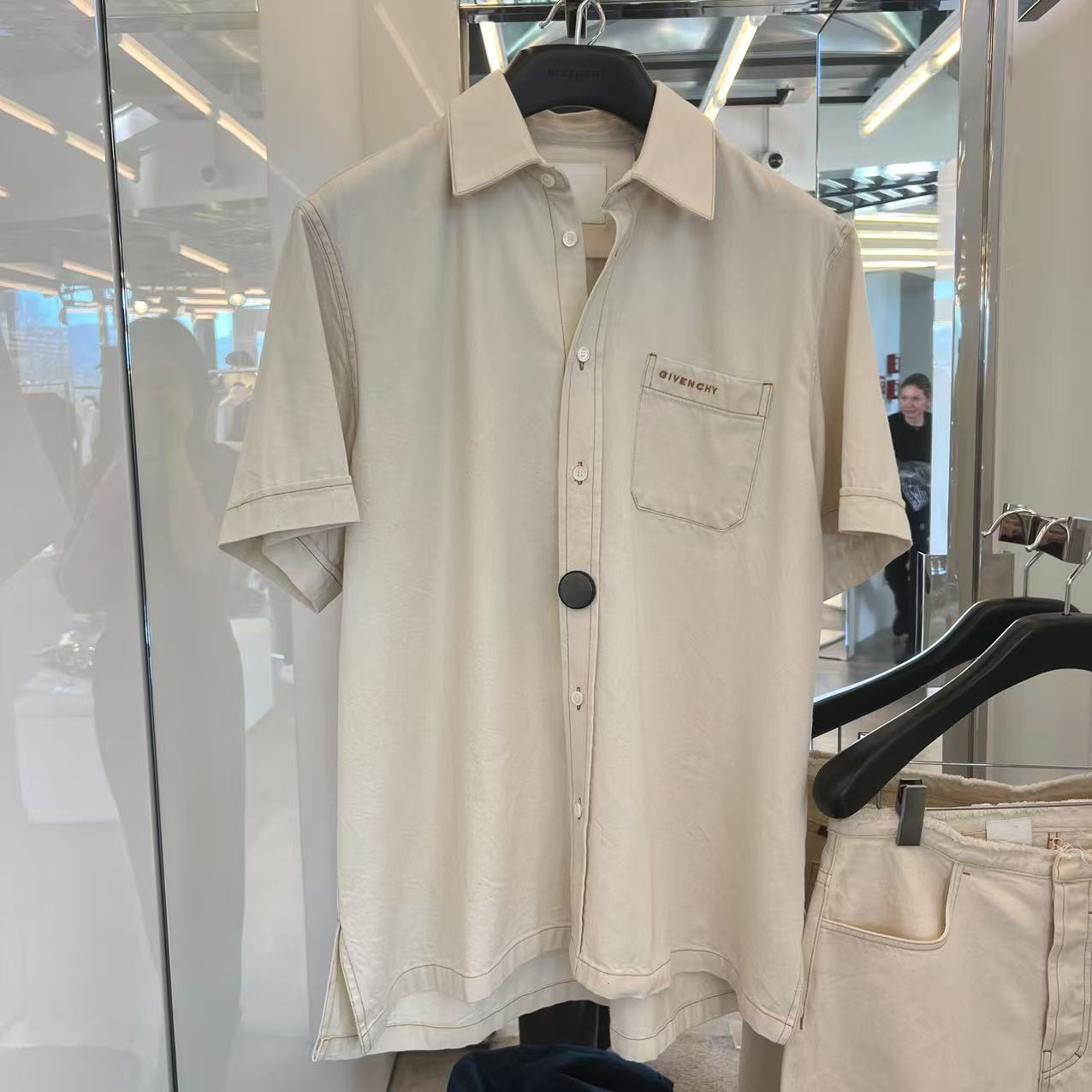 全新未使用 Givenchy/纪梵希 /七七/牛仔米白刺绣短袖外套