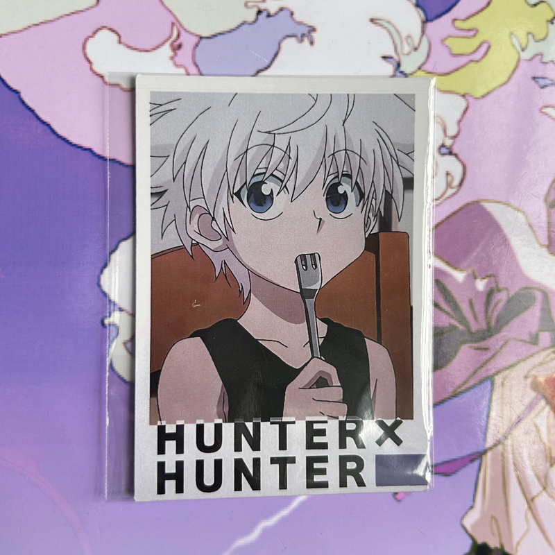 全职猎人金属吧唧精美色纸小卡