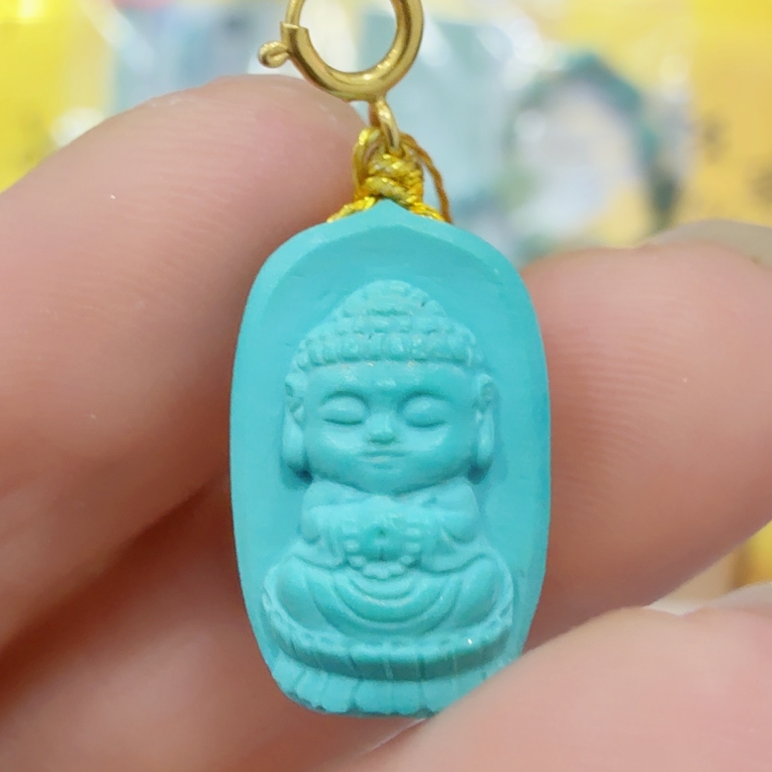绿松石18K金镶嵌珠宝奇石
