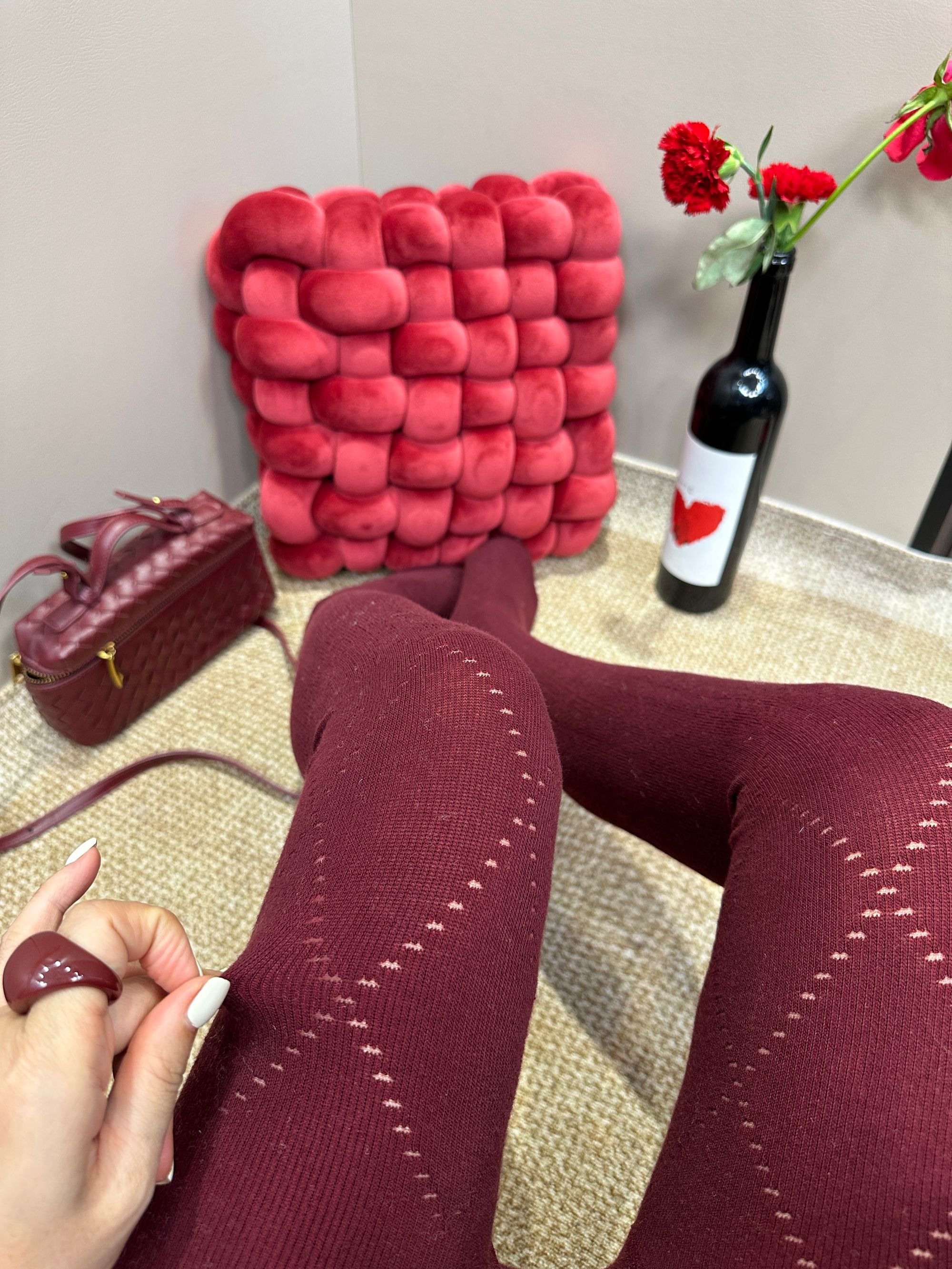 2025年菱形格棉质打底袜显瘦加长连体袜