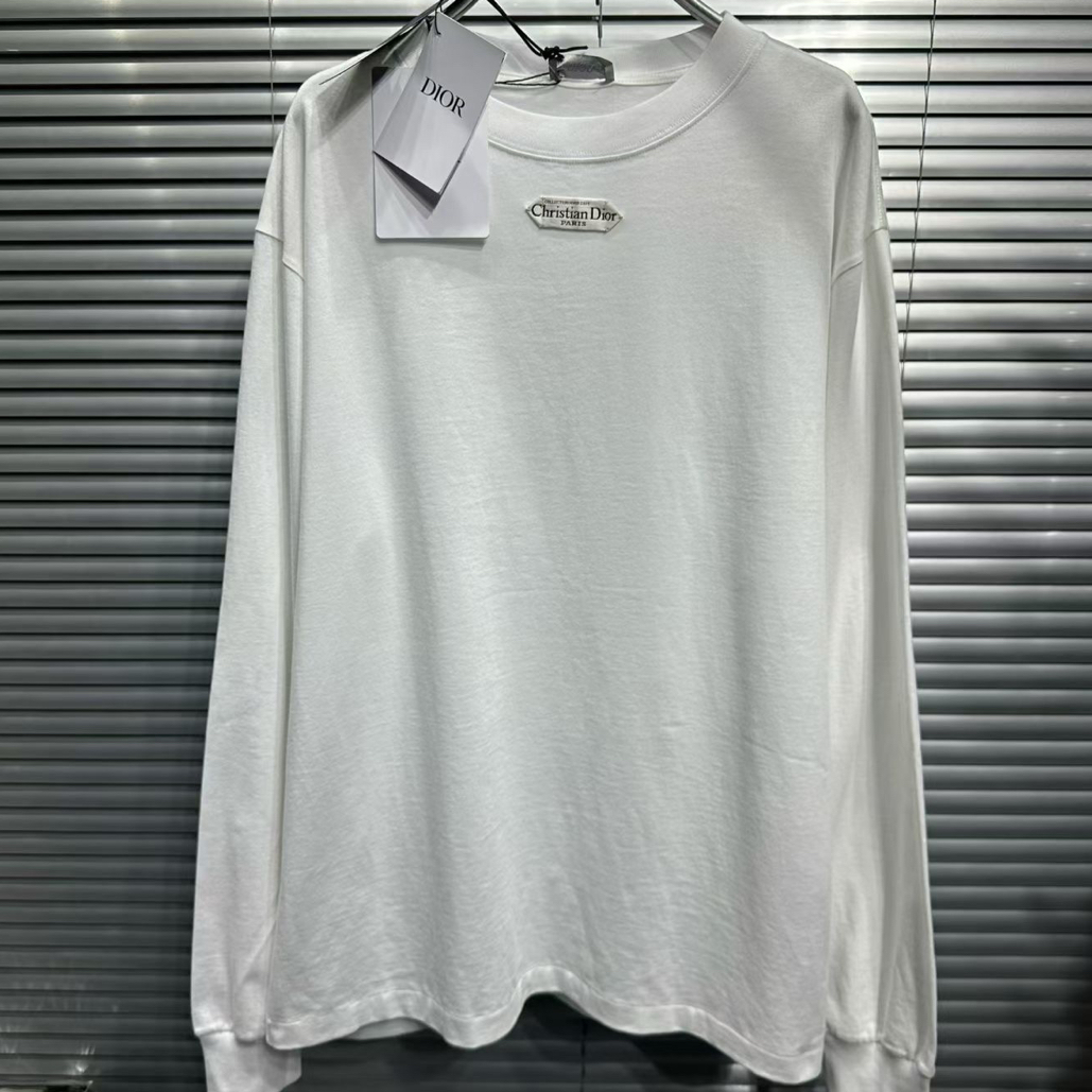 未使用 DIOR/迪奥 25fw领口标语白色长袖/m码
