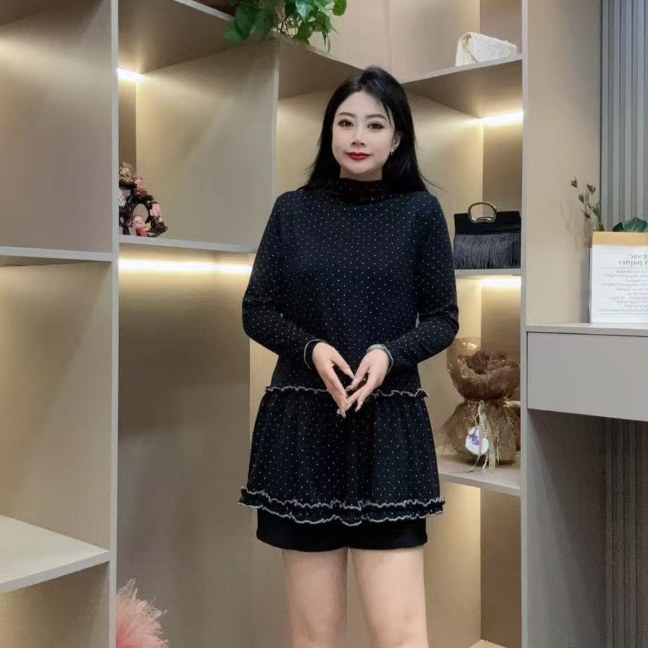 冬季磨毛小衫-双 时尚潮流甜美减龄花型亮闪设计胖MM大码女装新款