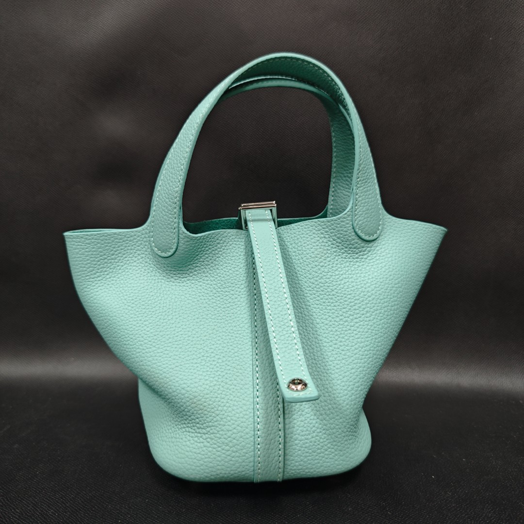 SMVP 高定奢品 潮流真皮新款女包新款菜篮子 0537 湖水蓝