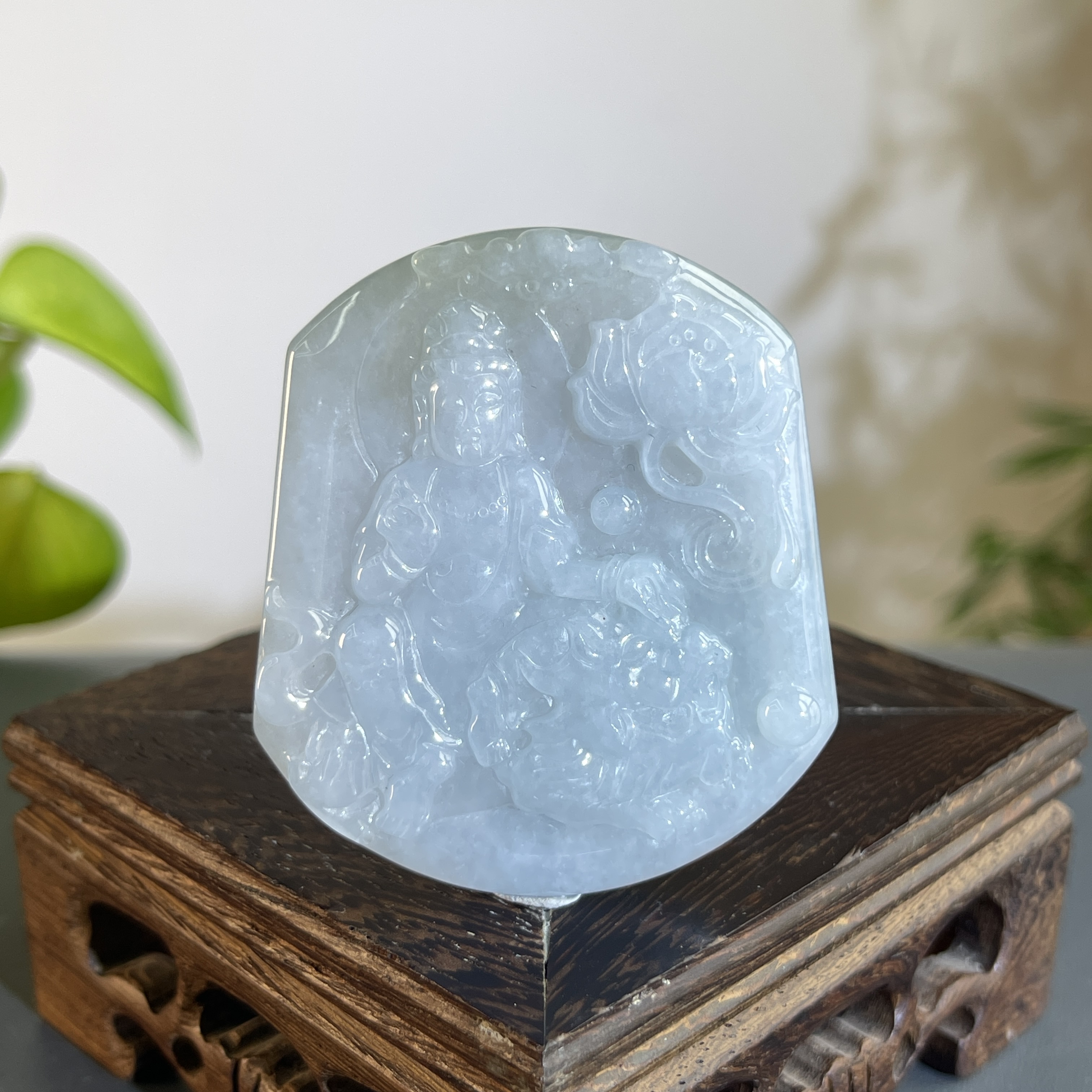 JXB17-016  天然缅甸A货翡翠 文殊