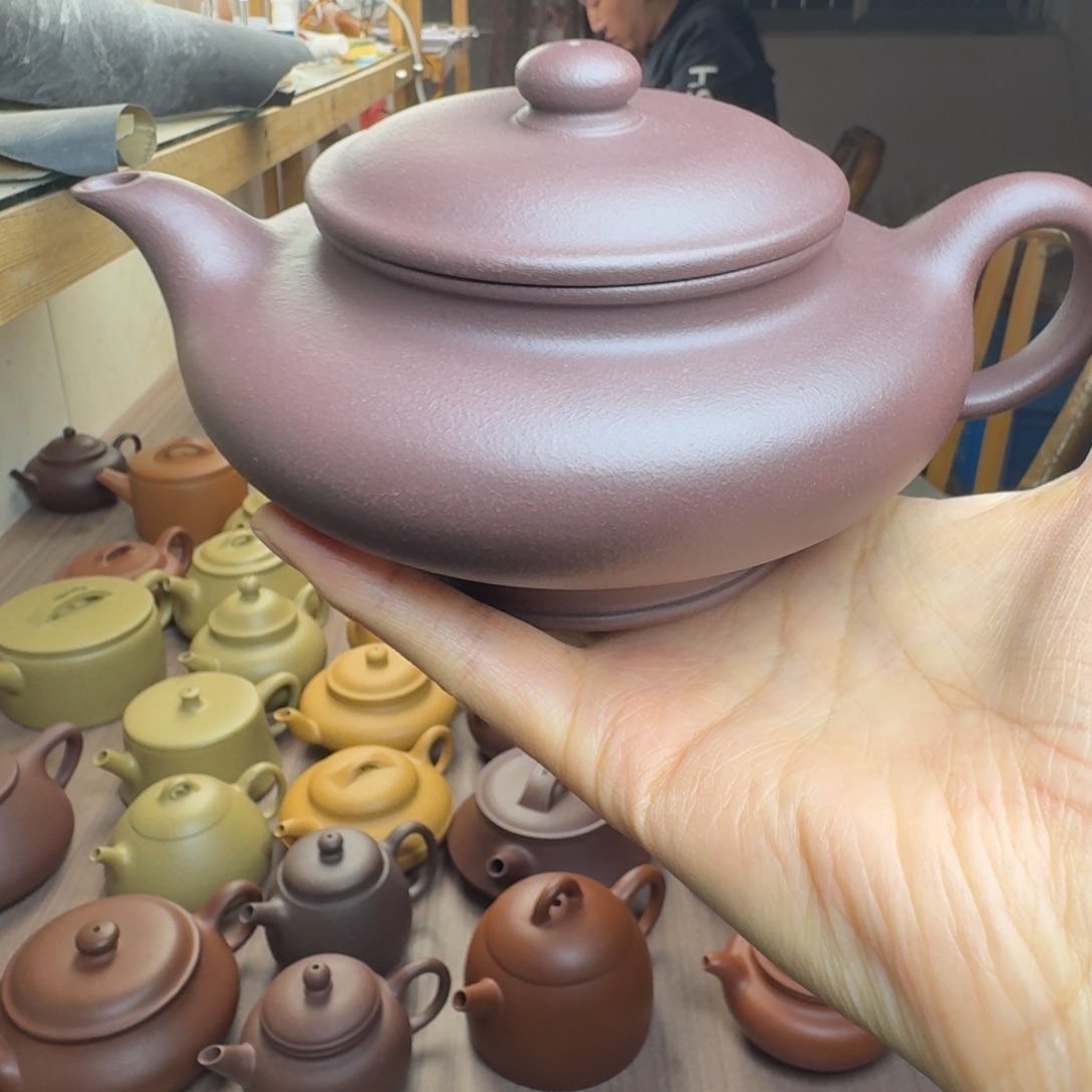 东***技茶壶紫砂虚扁350容量