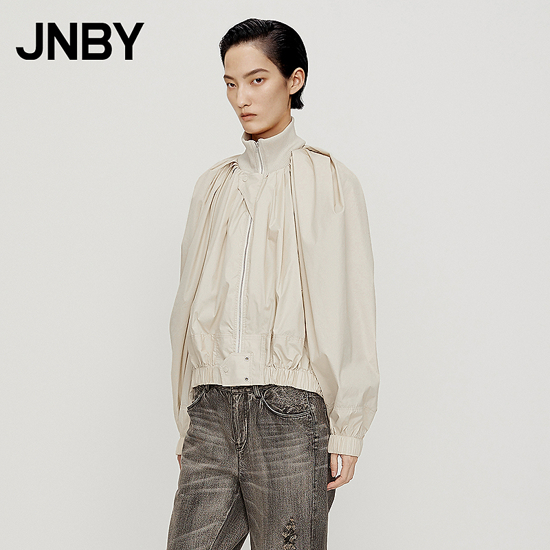 JNBY/江南布衣春季夹克女时尚宽松立领外套舒适H型直筒5MB601590