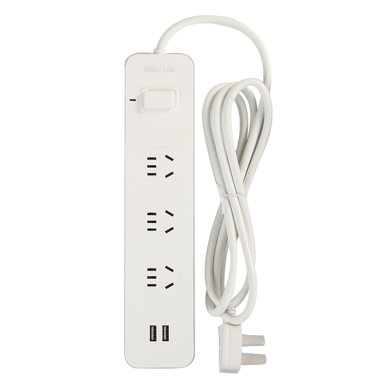 晨光插座时尚延长线三位带USB1.8米AEA98650