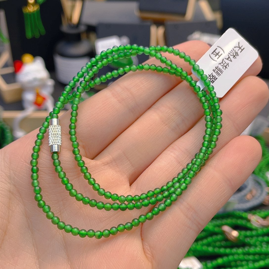 翡翠手链未镶嵌m**o项链卡2.5