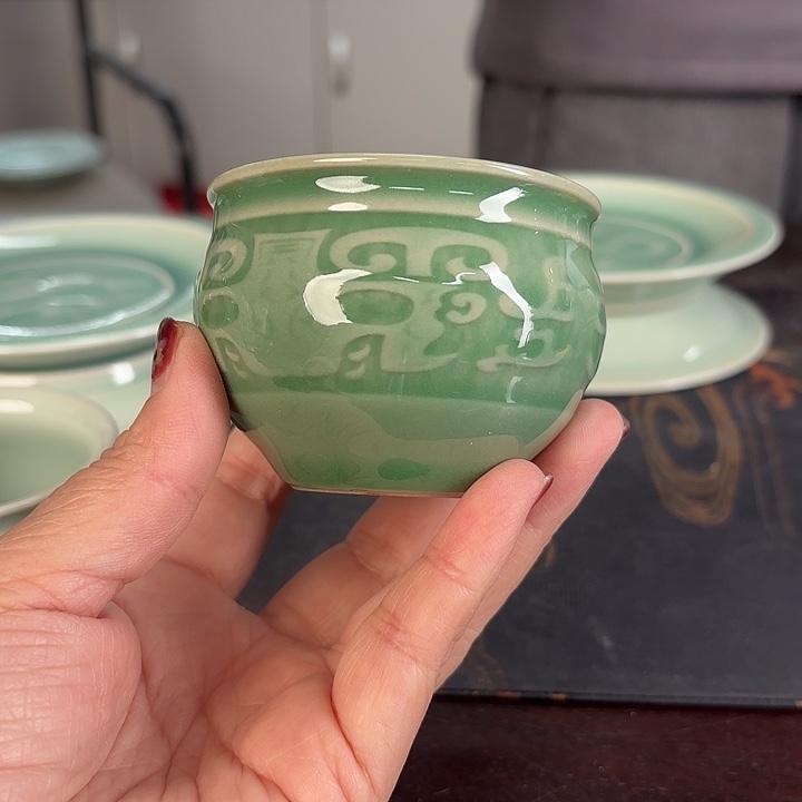 龙泉云间青瓷小米茶器