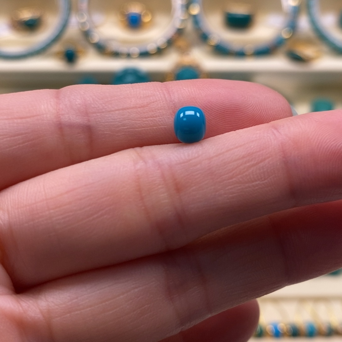 未镶嵌绿松石珠宝奇石直径5.8×4.9老型