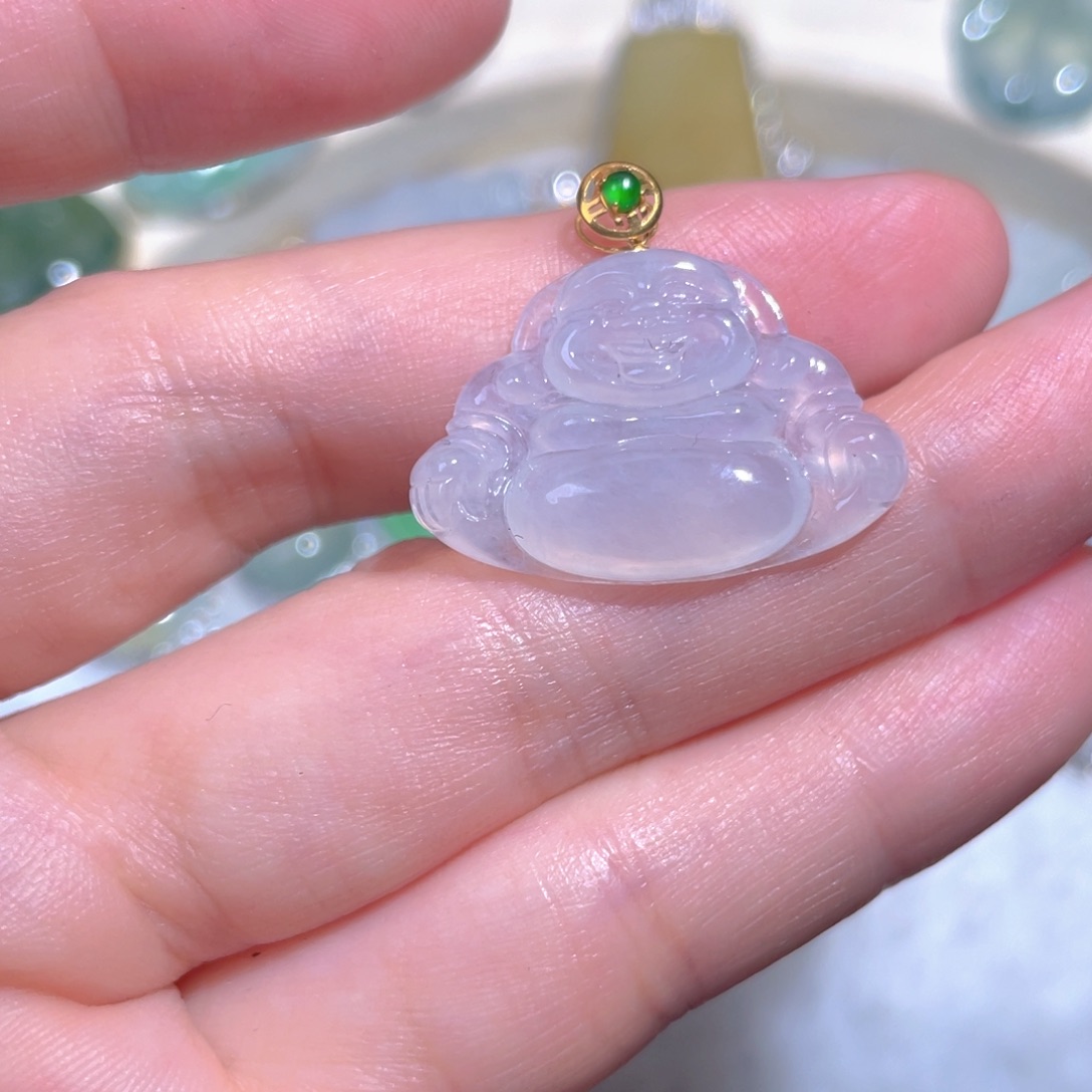 翡翠颈饰18K金镶嵌翡翠