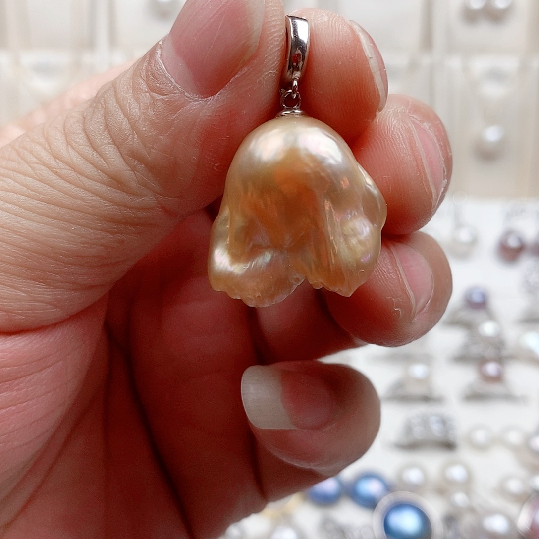 淡水珍珠银S925镶嵌颈饰