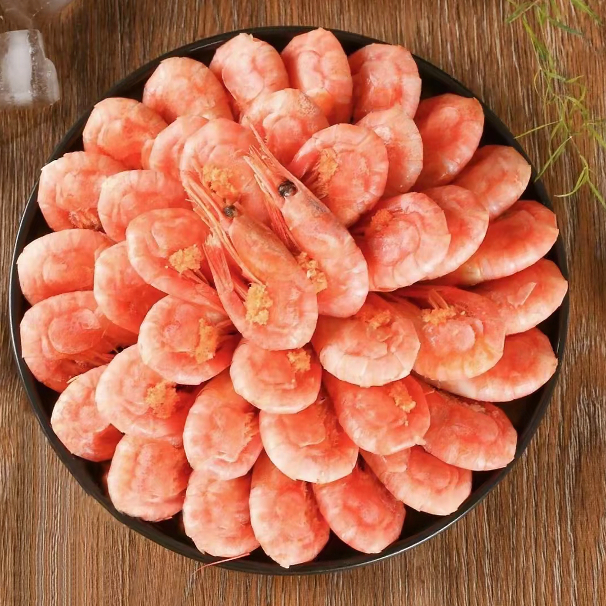 头籽腹籽北极甜虾80/100 熟冻即食新鲜冷冻大号冰虾