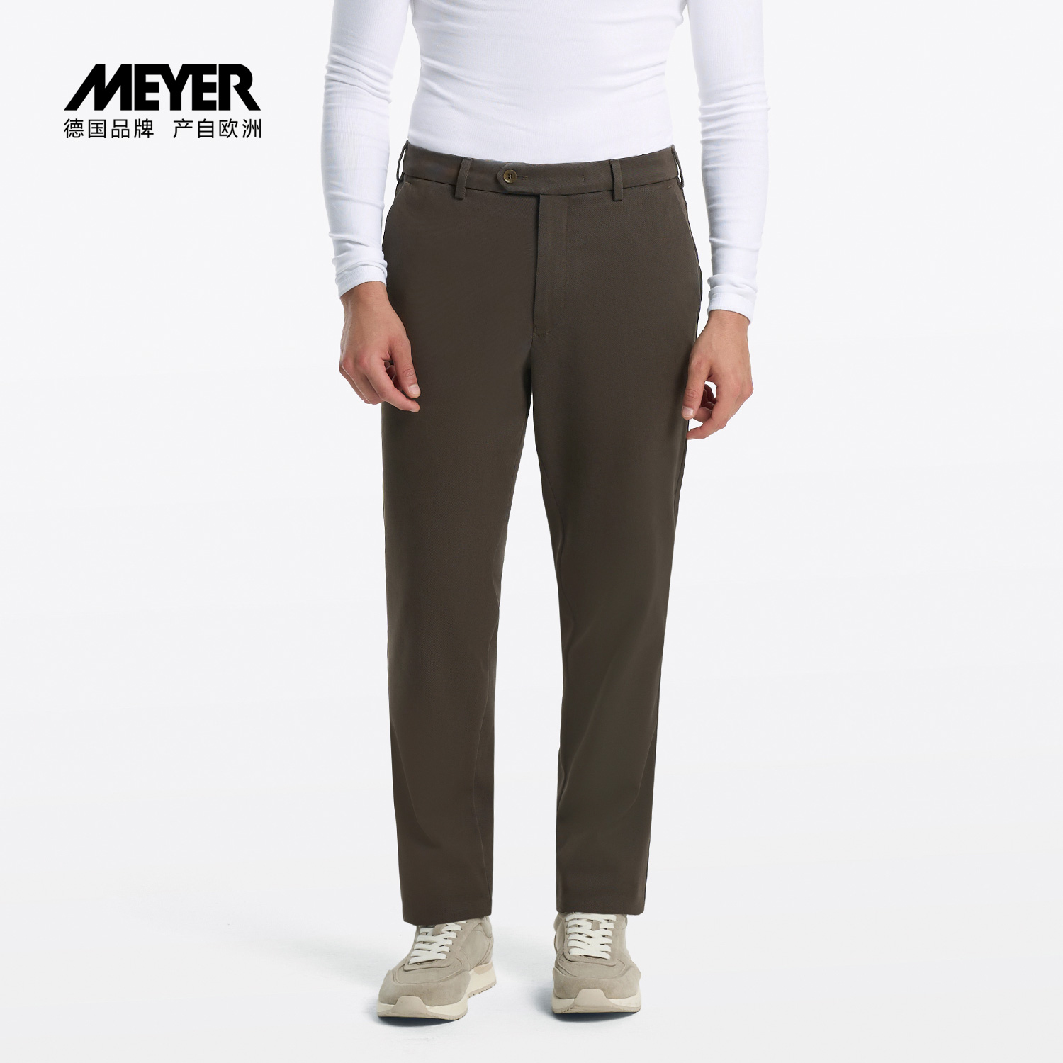 MEYER德国迈雅 秋冬商务休闲裤男款直筒厚实斜纹高弹23615-MONACO