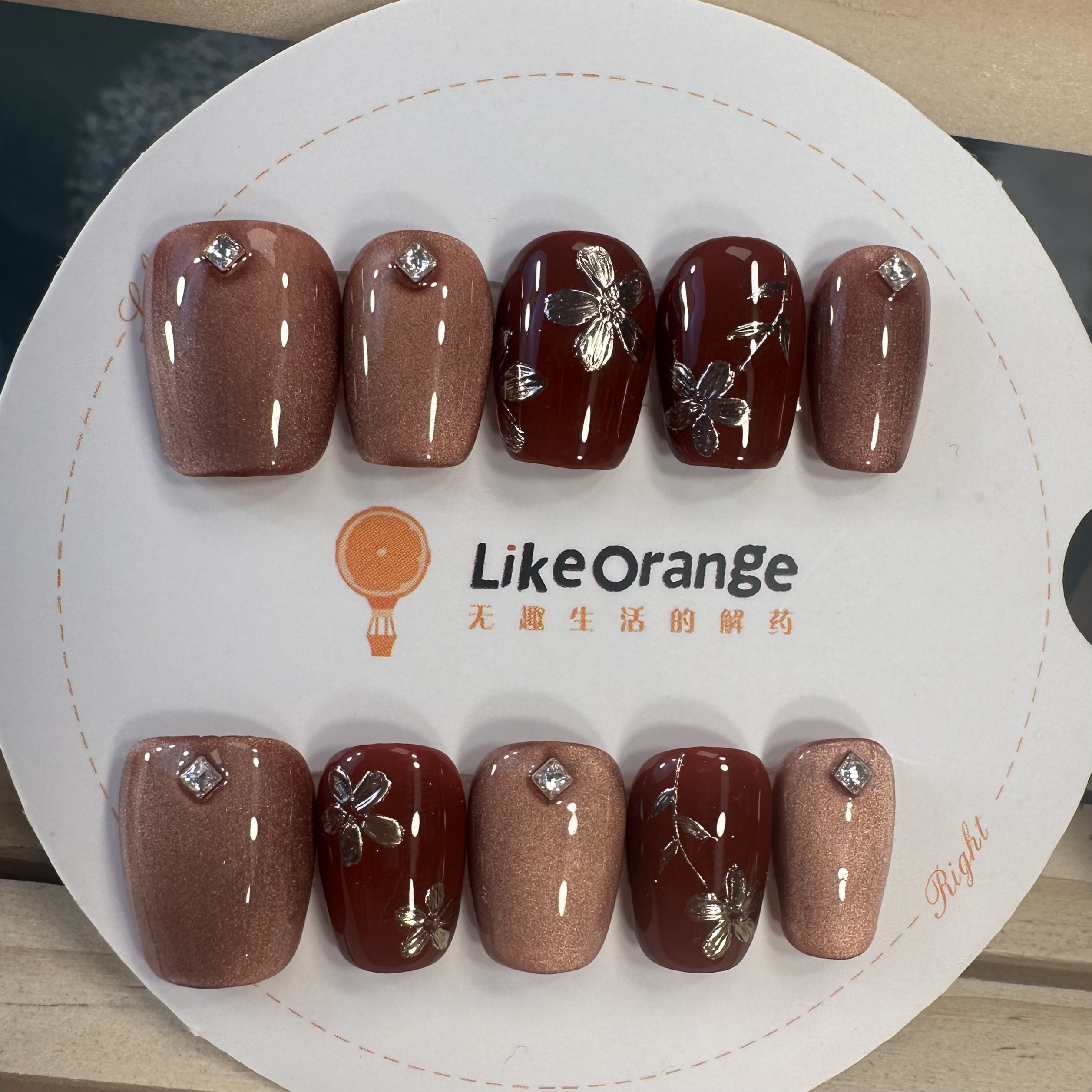 【春暖花开】猫眼手绘穿戴甲