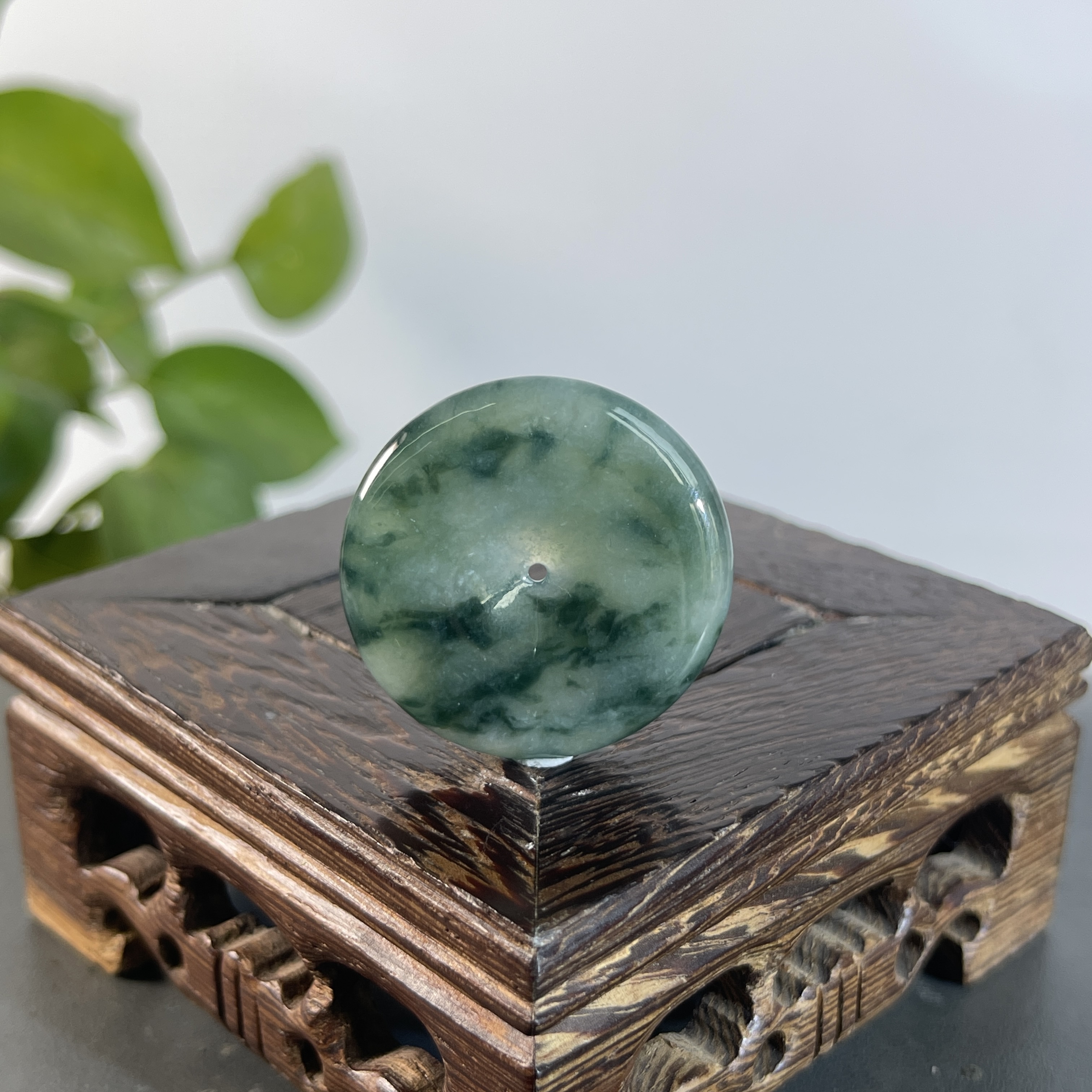 JYB03-63  天然缅甸A货翡翠 平安扣