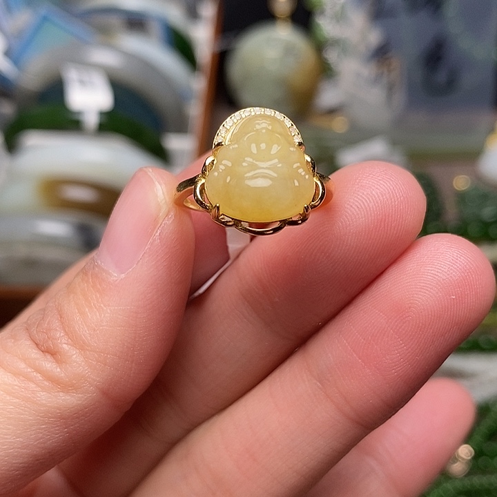 和田玉银S925镶嵌戒指