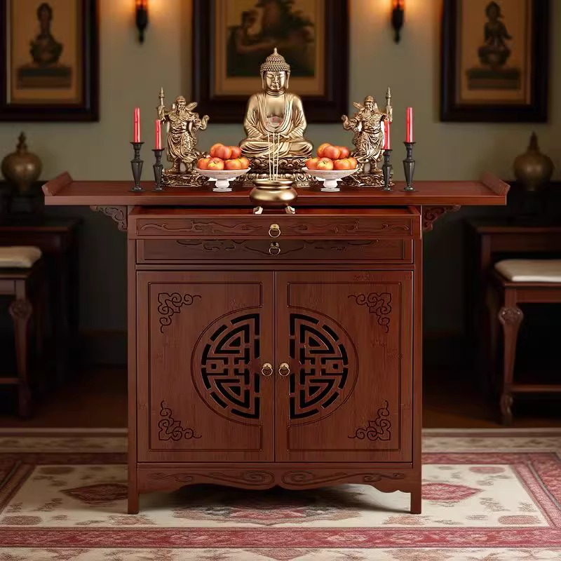 供桌佛台家用观音菩萨佛像供奉台新中式客厅非实木供香桌子经济型