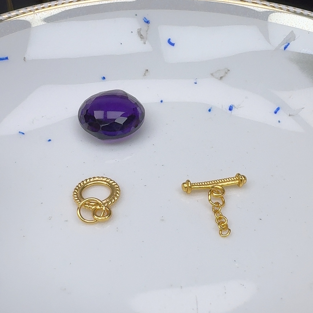 紫晶银S925镶嵌颈饰紫水晶925镶嵌42