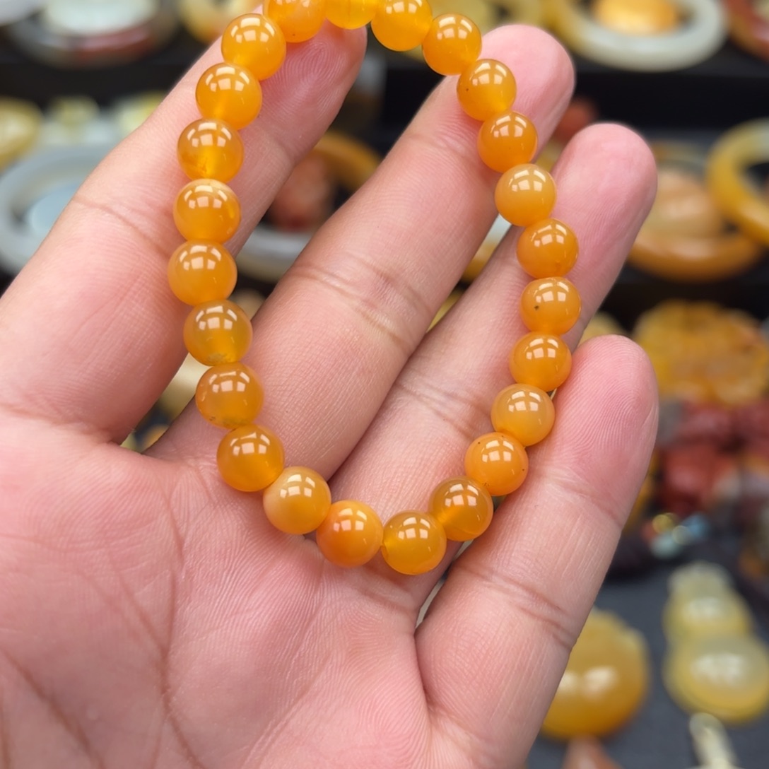 石英质玉（黄龙玉）合金手镯