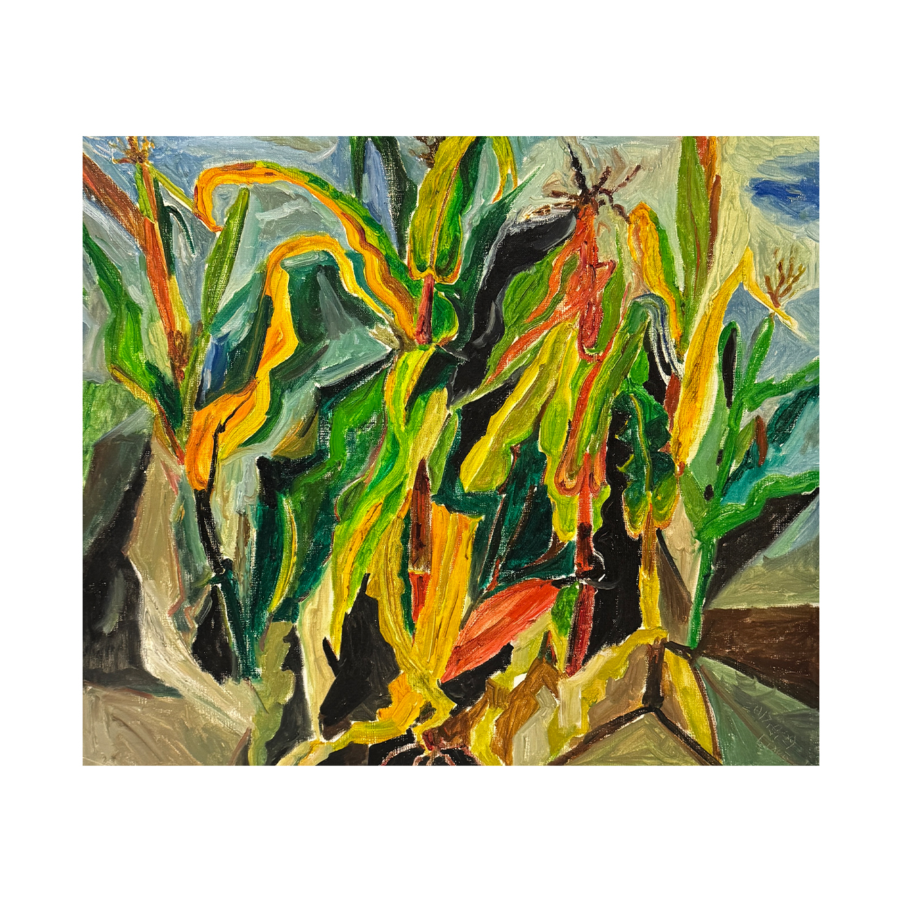 李学 原创手绘油画45x53cm意式轻奢风餐厅沙发背景挂画2206