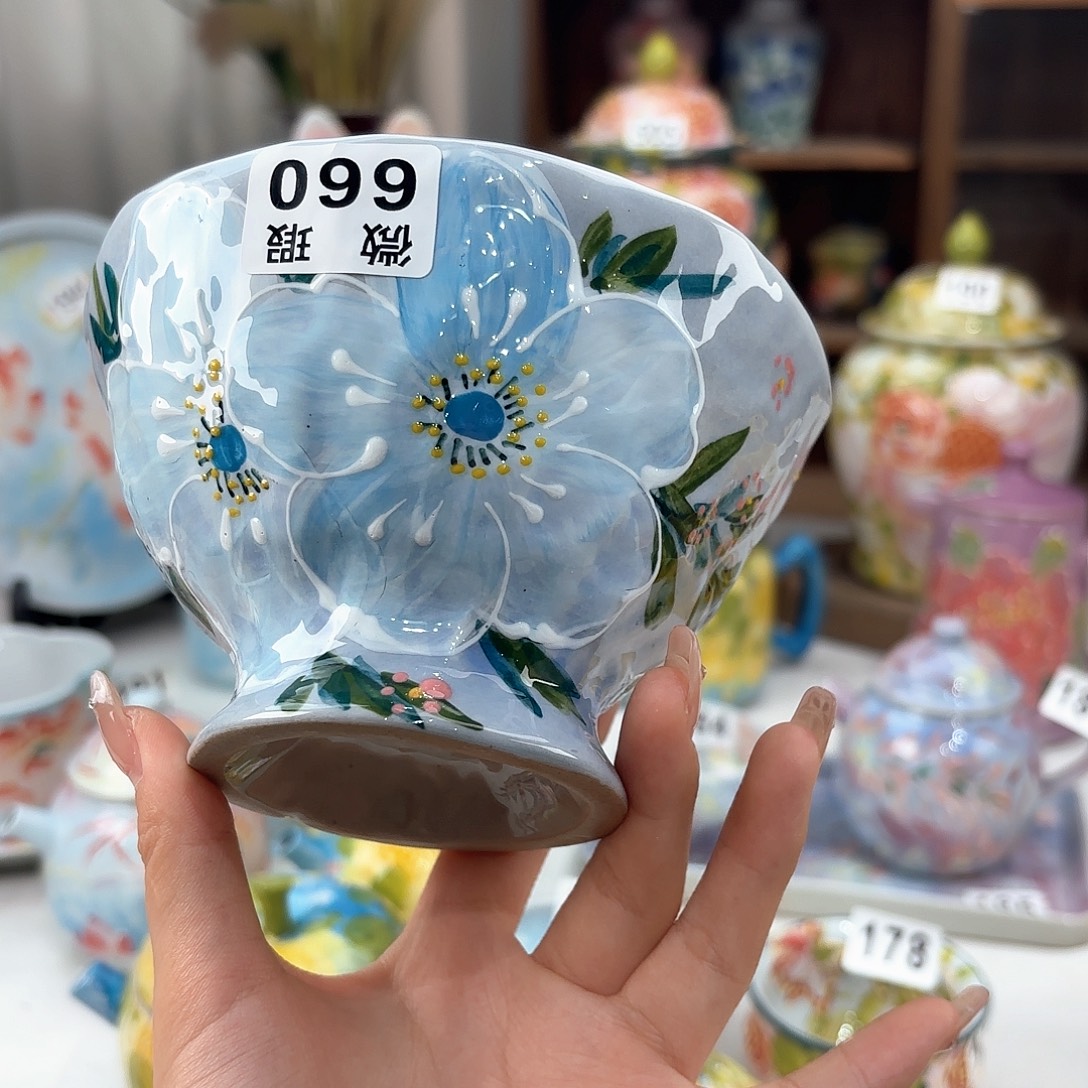 景德镇手绘高温釉下彩陶瓷茶具