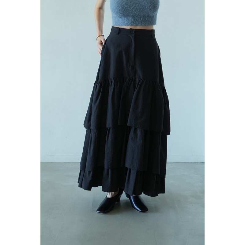 不规则白色半裙纱裙 松本 分层气质百搭简约蛋糕半身裙【MonTendre