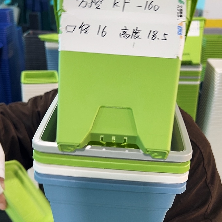 正品方盆口16高18果绿带托5只