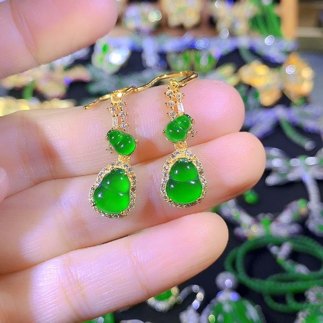 吊坠(不含链)银S925镶嵌翡翠