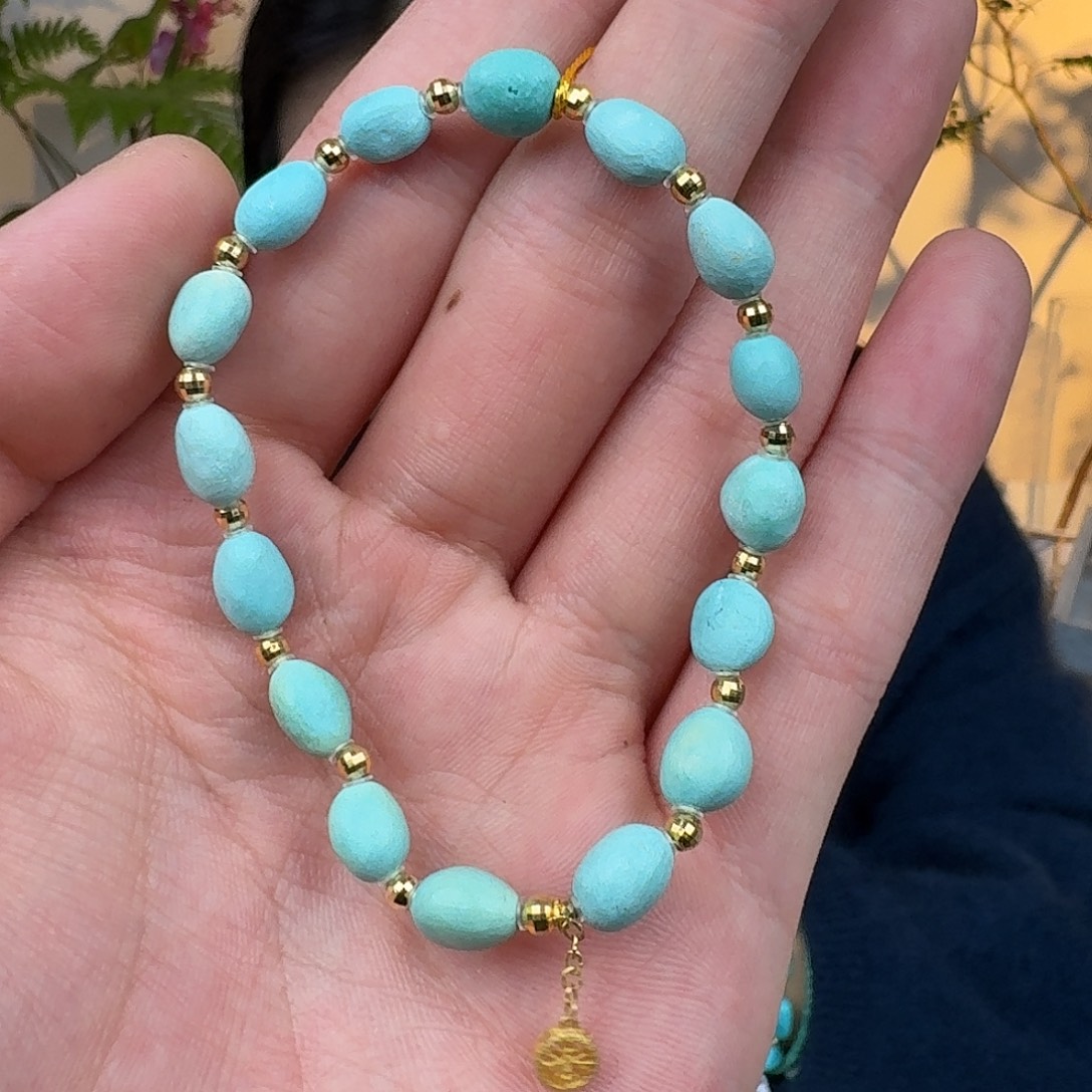 绿松石18K金镶嵌珠宝奇石